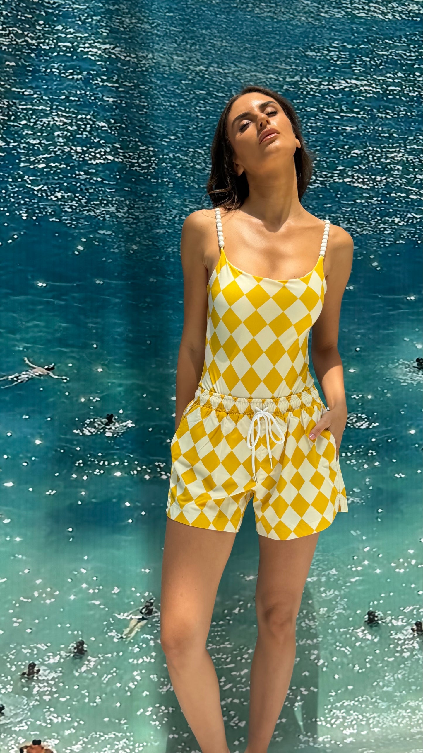 Yellow checkered short ( only short)