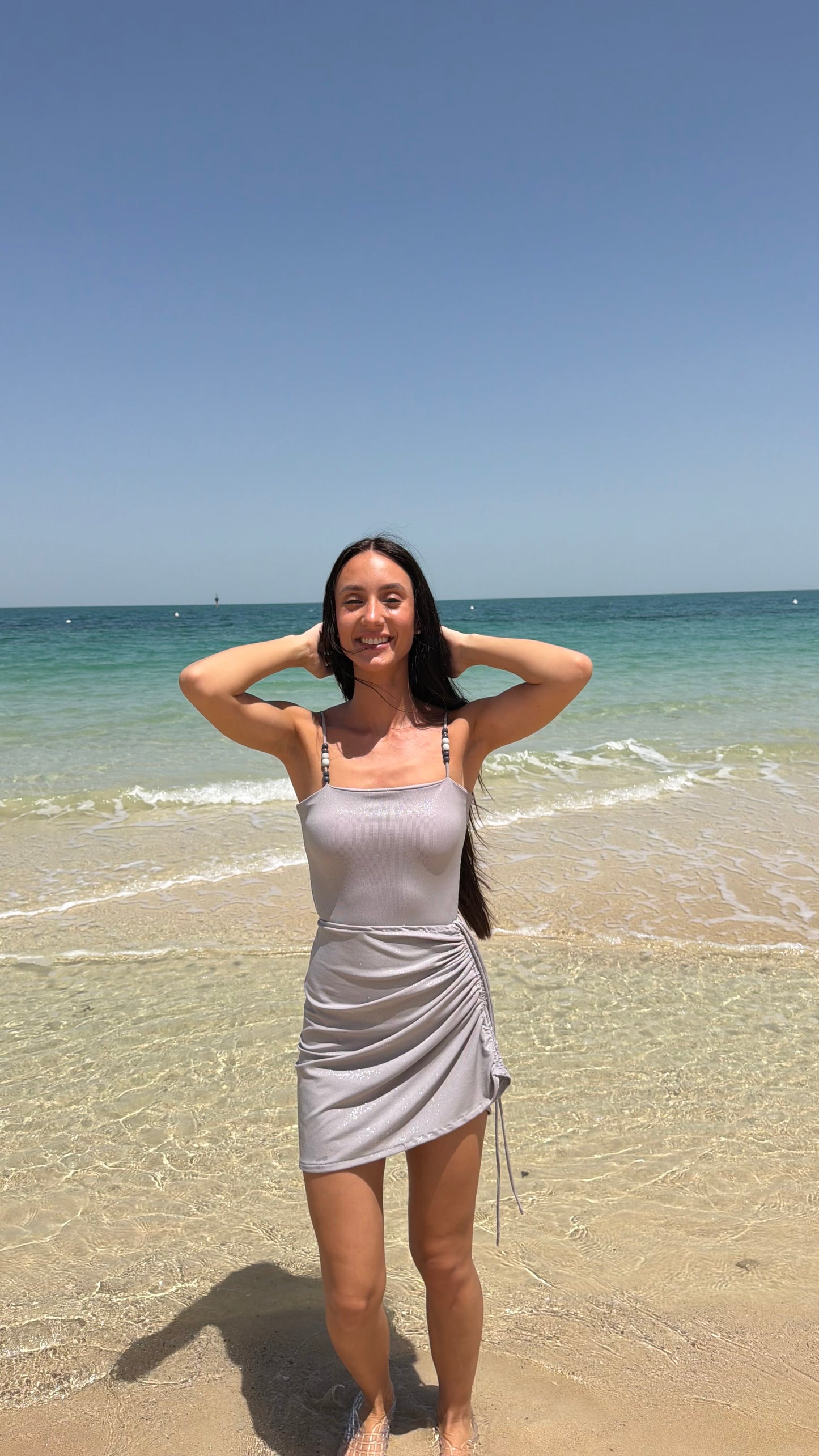 Grey gliter tank swimsuit ( only swimsuit)